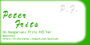 peter frits business card